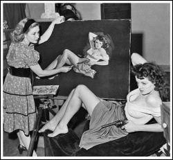 artpictural:  Zoë Mozert Painting Jane Russell