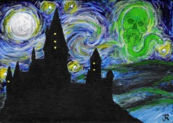 relativisticquantumstringtheory:  Vincent Van Gogh’s Starry Night in a different light. I. Starry Night - Harry Potter II. Starry Night - Lord of the Rings III. Starry Night - The Nightmare Before Christmas IV. Starry Night - Star Wars V. Starry Night