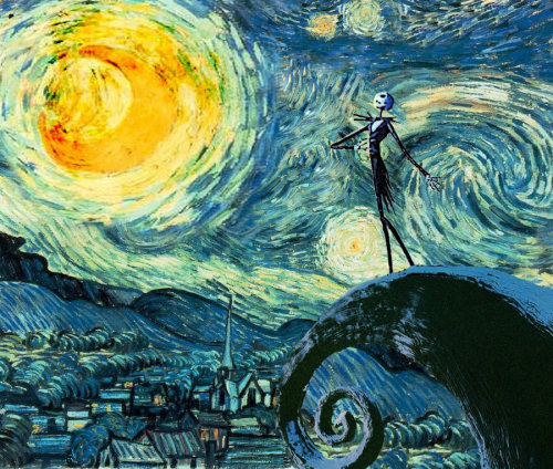 vondell-swain:relativisticquantumstringtheory:Vincent Van Gogh’s Starry Night in a different light.I