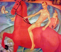 Houndeye:  Kuzma Petrov-Vodkin, Bathing Of The Red Horse, 1912   Via Art And Faith
