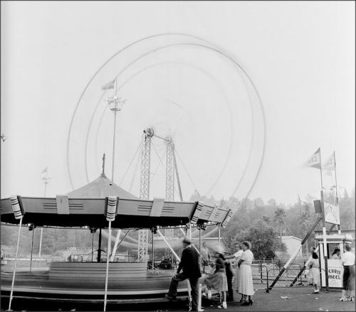 Pomona Fair, 1951Kids and adults alike enjoy the fun entertainment at the county fair. Some of the f