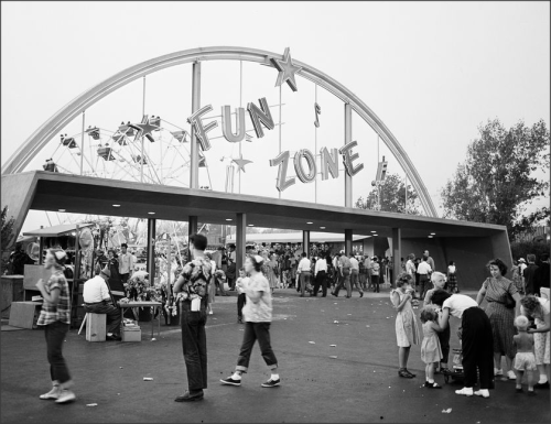 Pomona Fair, 1951Kids and adults alike enjoy the fun entertainment at the county fair. Some of the f