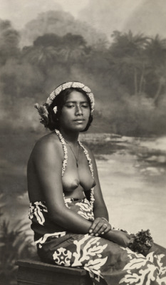 Ethnoworld:  A Young Marquesas Woman Poses For A Photographer. Location:marquesas
