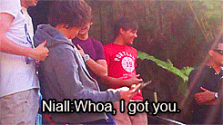  Harry shocked by the megaphone. 