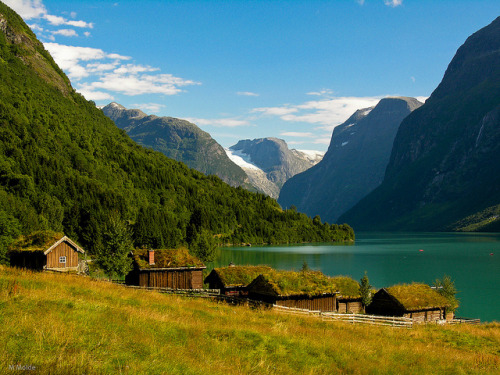 by M Molde on Flickr.Lake Lovatnet in Loen - Sogn og Fjordane county, Norway.