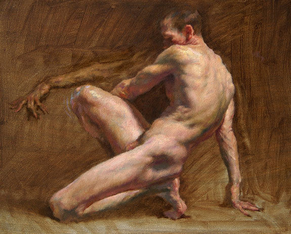 antonio-m:  Robert Liberacecrouching figureoil on paper 