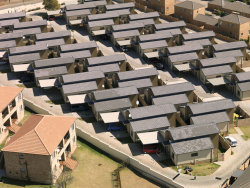 A family picnic in the cluster-housing of