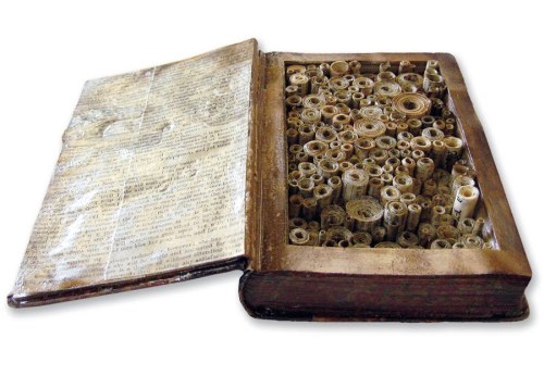 randomdewey:Library of Alexandria. Altered book by Ania Gilmore. Exhibited at BookArt: The World of 