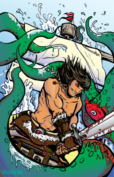 Here Is My Color Version Of Conan On A Boat!