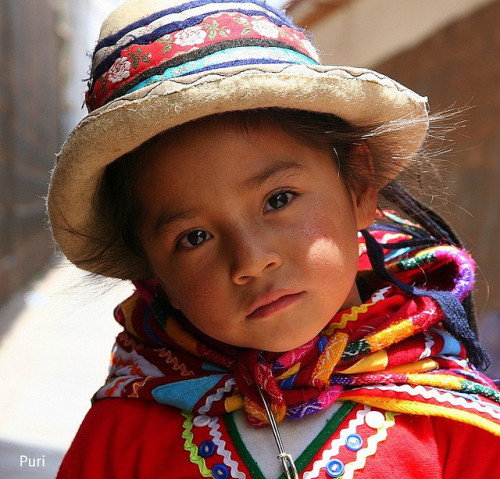 by puri_ on Flickr.Young faces of the world - following Inca’s heritage, Peruvian girl.