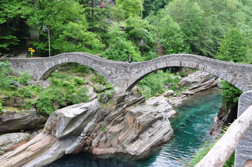 by ritsch48 on Flickr.Ponte dei Salti over Verzasca river in Lavertezzo, the canton of Ticino in Swi