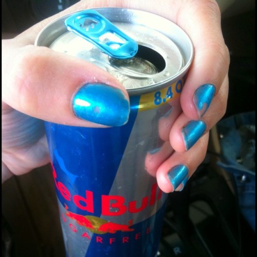 My nails match my red bull (Taken with instagram)