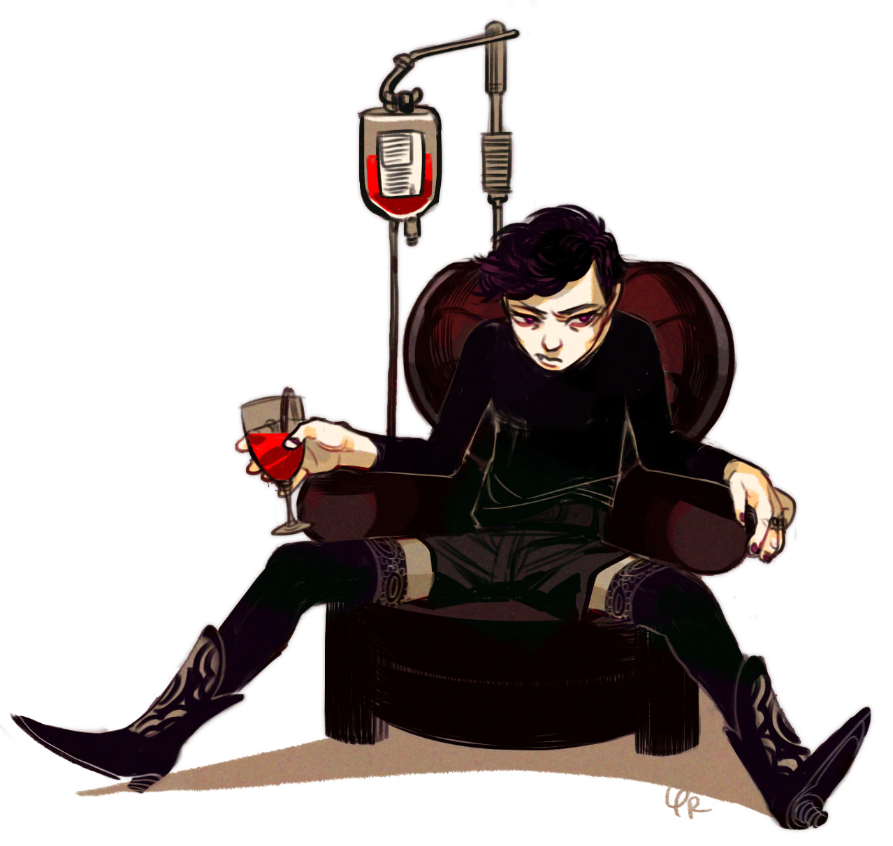 rongi:  yongi: Sordid vampire boy who wears thigh high socks and loves Rest  ridiculous