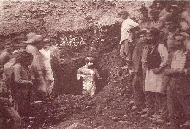 narziss62-blog:  Rediscovery of Antinous, Delphi 1893.     this is one of the most