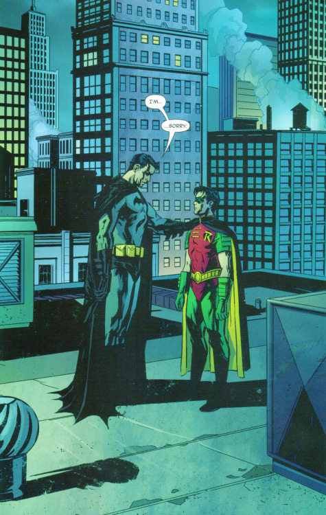 protagonistically: I fairly certain Bruce only touched Tim when someone died or he was hurt/unconsci