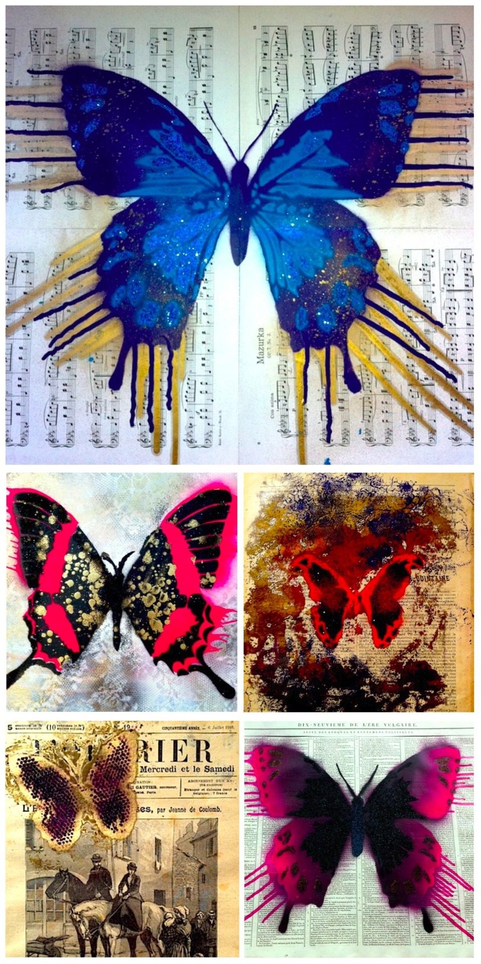 marysoul:   Lovely stencil butterflies by CROSSIE  