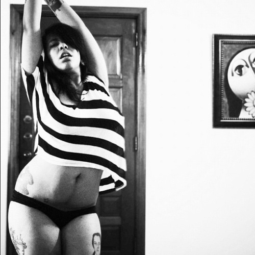 notebookmemories:  #selfportrait #selflove #curves #oldpic #piercings #tattoos #panties (Taken with instagram) 
