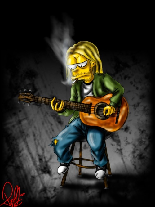 blew-nirvana:  Kurt Simpsons Via: GrungeAddicted       