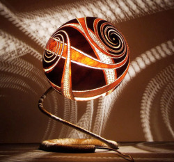 lit gourd lamp! Polish artist &lsquo;Calabarte' creates these.