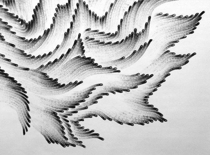 it-is-the-stone-cold-world:  Artist Judith Braun dips her fingers in charcoal or