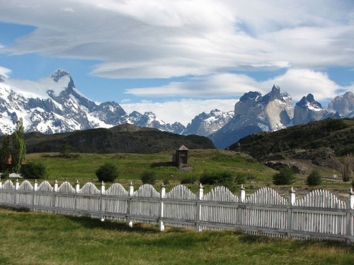 by samuellebarron on Flickr. Torres del Paine National Park seen from the visitors center in Patagon