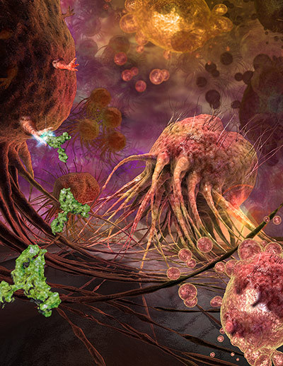 mabelmoments:
“ Photograph: Courtesy of Emiko Paul and Quade Paul/ Echo Medical Media; Ron Gamble/UAB Insight/Science. 2011 International Science & Engineering Visual Challenge
Tumour death-cell receptors on breast cancer cell (Illustration –...