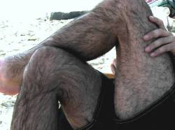 Hairy chest, legs,Beard and Mustache.