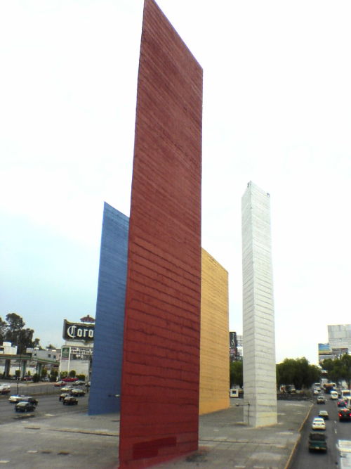 Torres de Satélite, Naucalpan, project by Luis Barragán, Jesús Reyes Ferreira and Mathias Goeritz.
