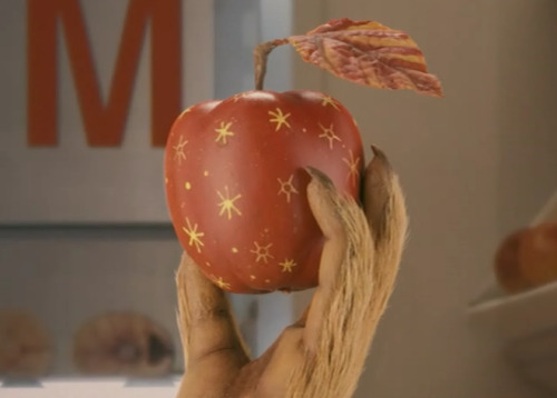 smellslikecoffeeandstalealcohol:  “And even these apples look fake, but at least they’ve got stars on them.” 
