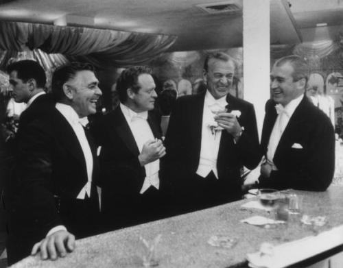nativethoughts:  Kings of Hollywood.  Clark Gable, Van Heflin, Gary Cooper and Jimmy Stewart at a Ne