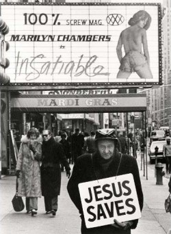 Theater marquee advertising Insatiable, 1980,