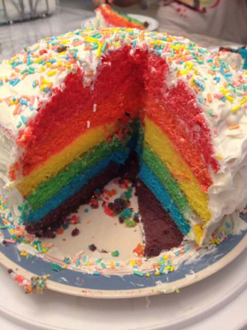 i made my first rainbow cake!