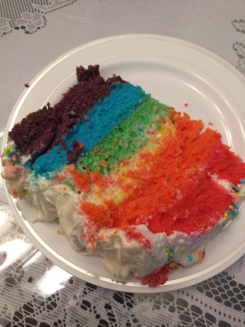 i made my first rainbow cake!