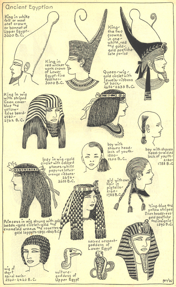 flavorcats:  THE MODE IN HATS AND HEADDRESSBy R. Turner Wilcox Ancient Egyptian 