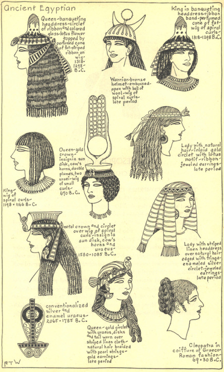 flavorcats:  THE MODE IN HATS AND HEADDRESSBy R. Turner Wilcox Ancient Egyptian 