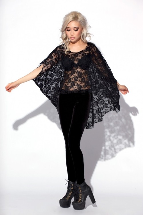 gothfinds:  Black widow lace top; ๖. Available at http://www.blackmilkclothing.com