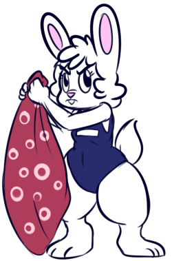 Malicious rabbit girl who wears a swimsuit