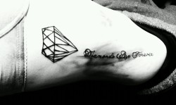 blackpantherbeauty:  Best friends fresh ink. Was with her through all the pain. Love her. It says Diamonds are forever, representing the death of her uncle and how he will never be forgotten.  Cousins tattoo. damn I needa go see her