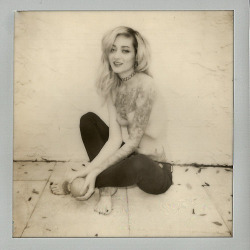 Black And White, With An Orange. Polaroid By David Hilton, Model Theresa Manchester