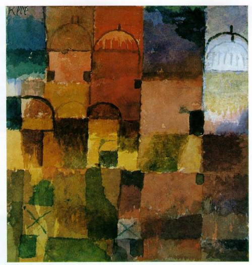 sai.msu.su Paul Klee - Red and White Domes, 1914 (140 Kb Watercolor and body color on Japanese, vell
