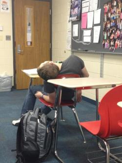 the-absolute-funniest-posts:  tabit: a boy sleeping in my class  that looks like it hurts  Follow this blog, you’ll love it on your dashboard!