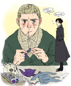 &ldquo;just leave it john! fix it AFTER we see the crime scene!&rdquo; &ldquo;sherlock you know if we leave the flat without your scarf you&rsquo;ll catch cold again&rdquo; PS totally unrelated but HEY YES FINALLY SUPERNATURAL ON NETFLIX i know what i