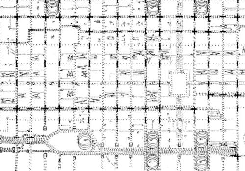 flasd:Architectural drawings of motion from the last century - vehicle circulation in Philadelphia b