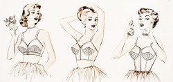 vintagegal:  1950’s Lingerie ad sketch