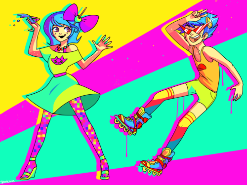 kawaii-jake-english:spooksie:trickster mode O:ROLLER BLADES OMG OGMOMG