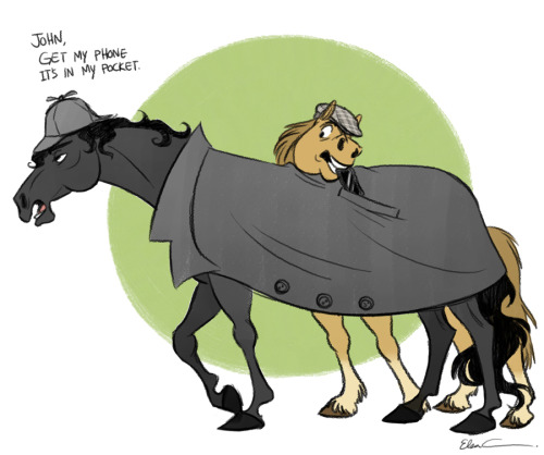 thursdayj:elasmosaurus:Hooflock Follow Horse!Sherlock and Pony!John as they go around solving myster