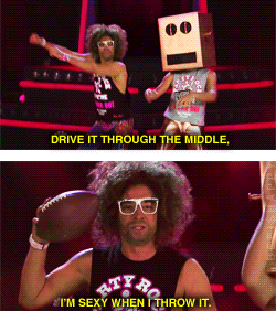 beeishappy:Jimmy Fallon as LMFAOAuditioning for the Superbowl Halftime Show [x]