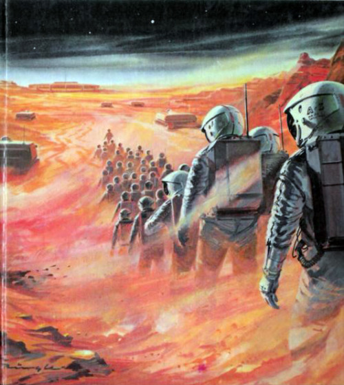 mikeyshane:  Optimism  Gavin Rothery:     The 60s and 70s were an amazing period for science fiction illustration. You can feel the optimism of the space-race and the excitement and predictability of man in space that sadly hasn’t arrived yet.   These