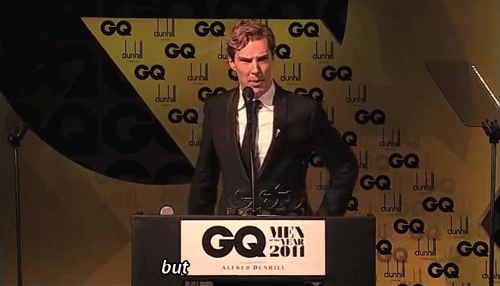 cumberchameleon:though-do-infact-shut-up:Benedict Cumberbatch quoting Kylie Minogue in his GQ Actor 