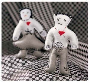 Not that into Valentines Day? Or as the caption from this Voodoo anti Valentines felt doll says, &ld
